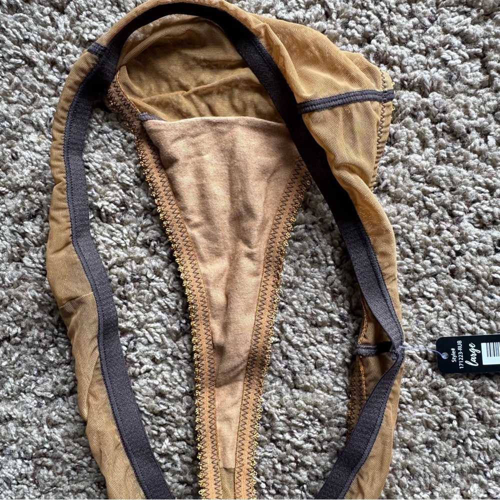 NWT BootayBag Women's Bra and Thong set Gold/Brown - Picture 8 of 8